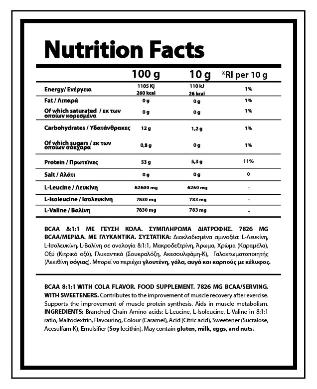 BCAA 8:1:1 Pre-Workout
