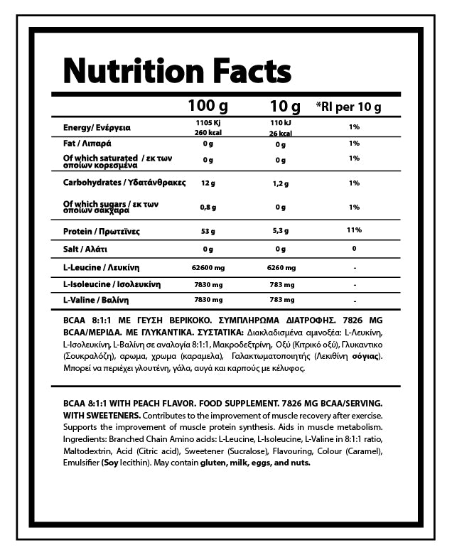 BCAA 8:1:1 Pre-Workout